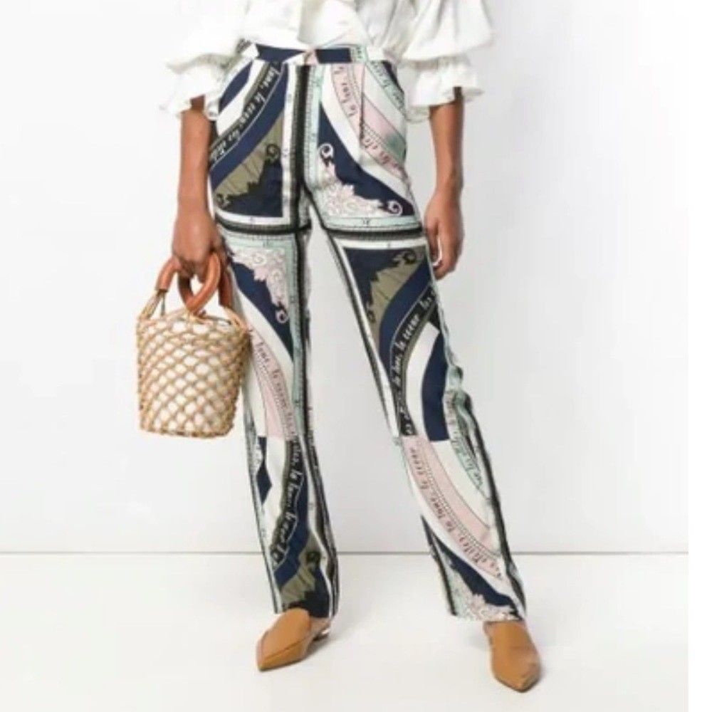 Tory Burch Sienna CONSTELLATION SILK Pants Size 8 Womens